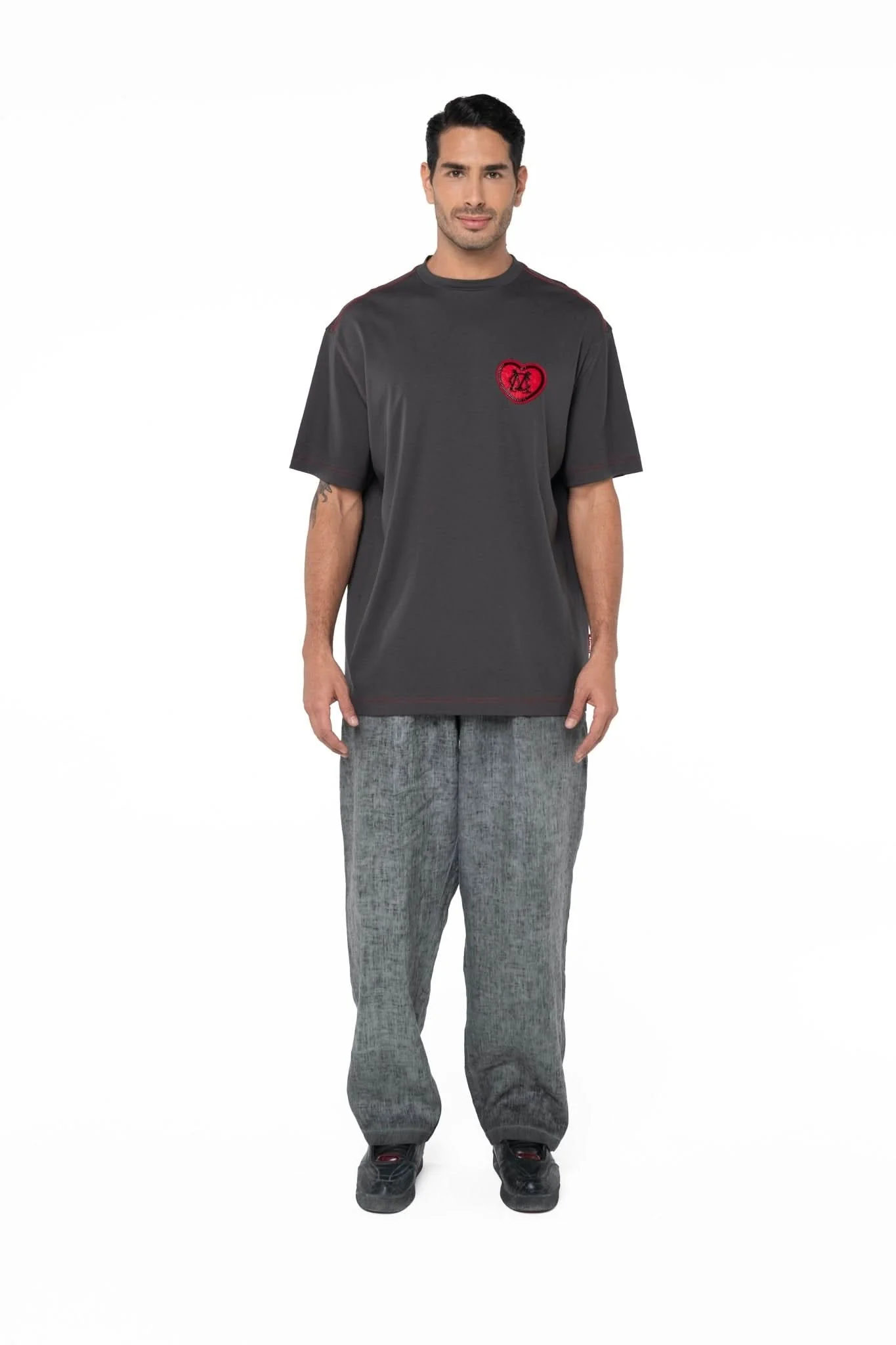 CAMISETA OVERSIZED MASCULINA ACCOGLIENZA GRIS CLEMONT - Image 2