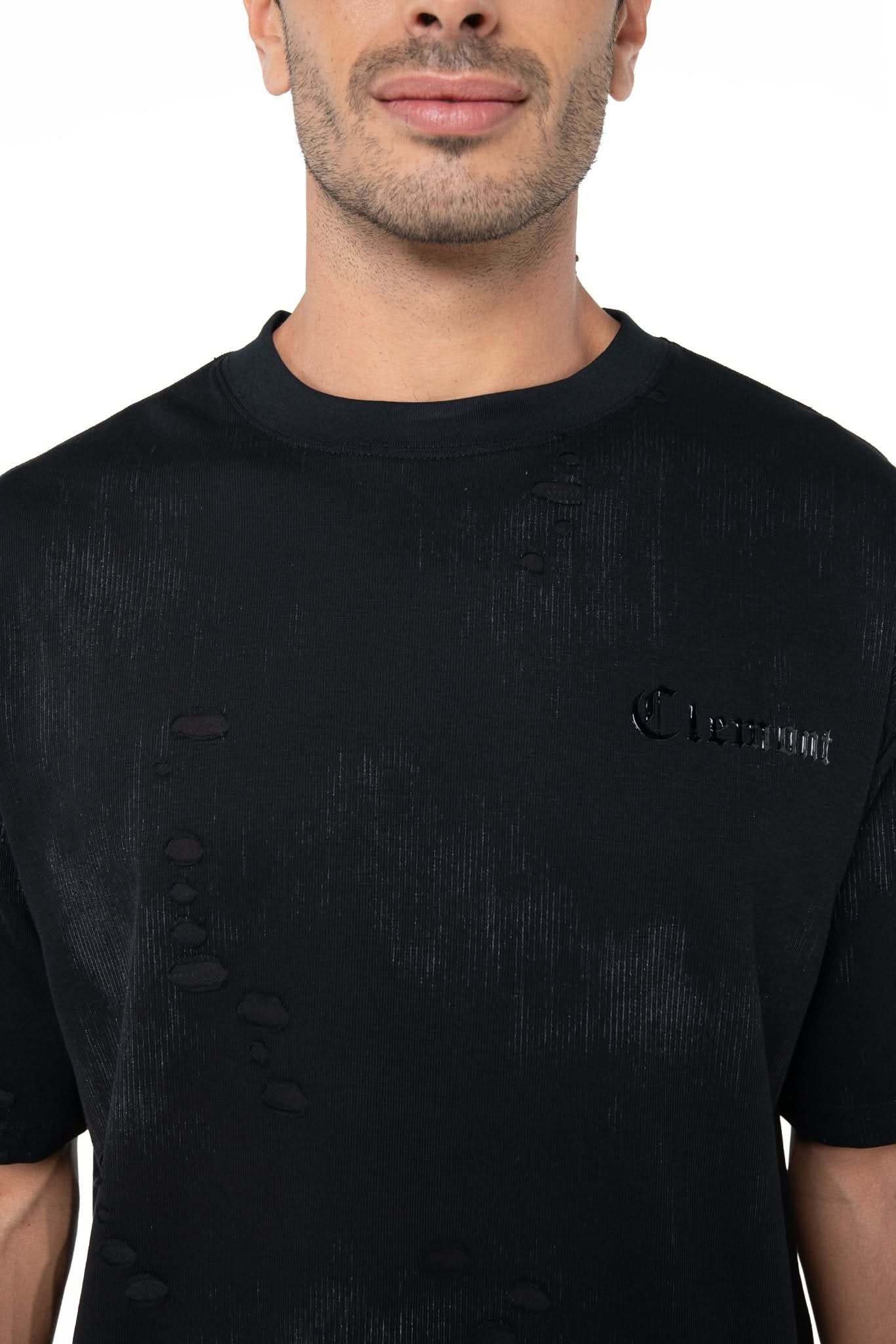 CAMISETA OVERSIZED MASCULINO ESTIVO NEGRO/SILVER CLEMONT - Image 9