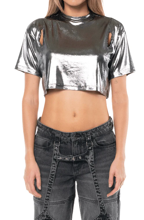 CROP TOP PLATINATO SILVER FEMENINO CLEMONT - Image 2