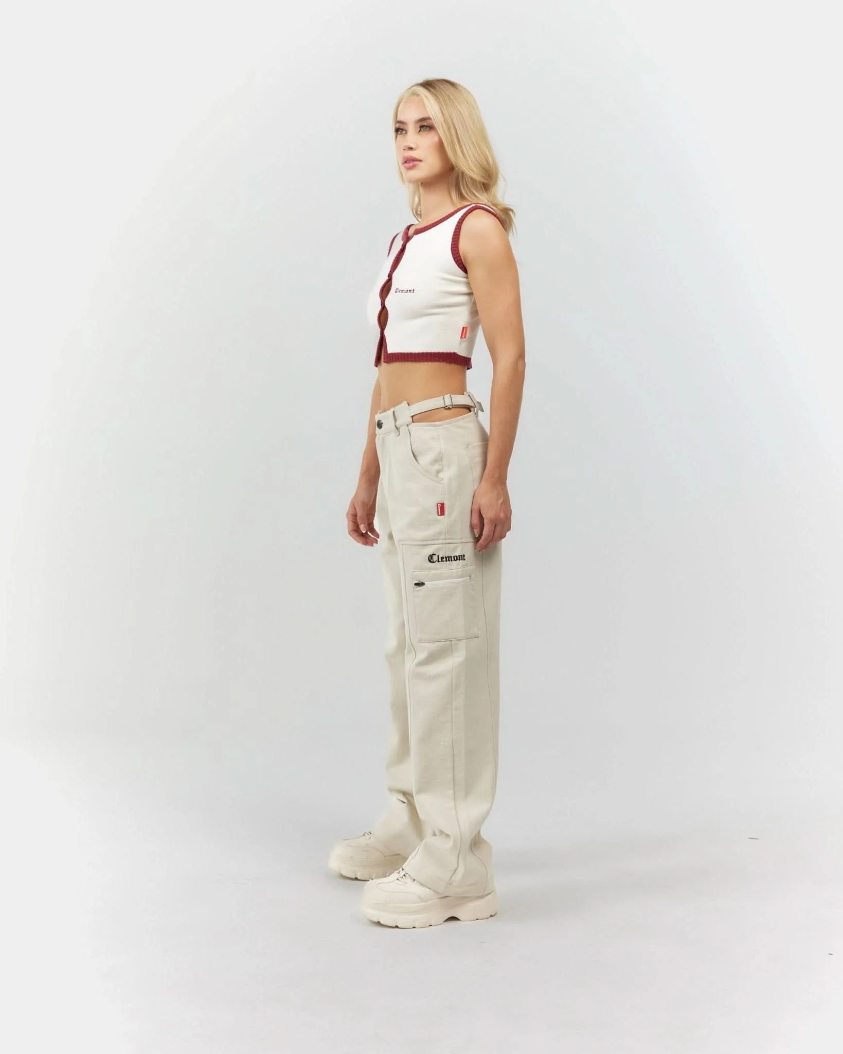 CROP TOP WOMEN ELEGANZA CREAM RED CLEMONT - Image 3