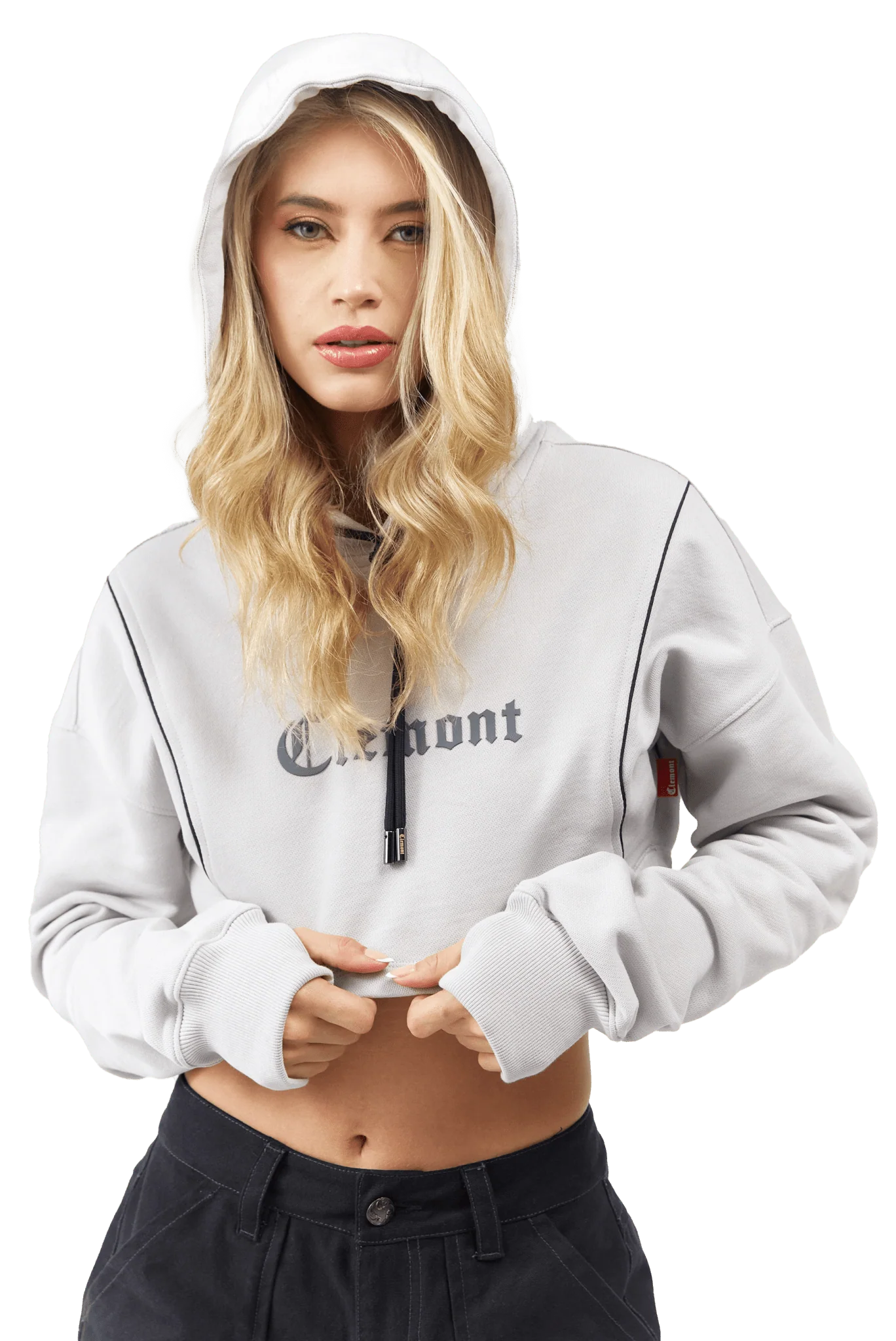 CROPPED HOODIE WOMEN VIGORE GREY CLEMONT - Image 2