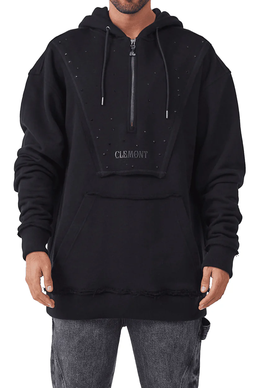 HOODIE OVERSIZED HOMBRE NERO NEGRO CLEMONT - Image 2