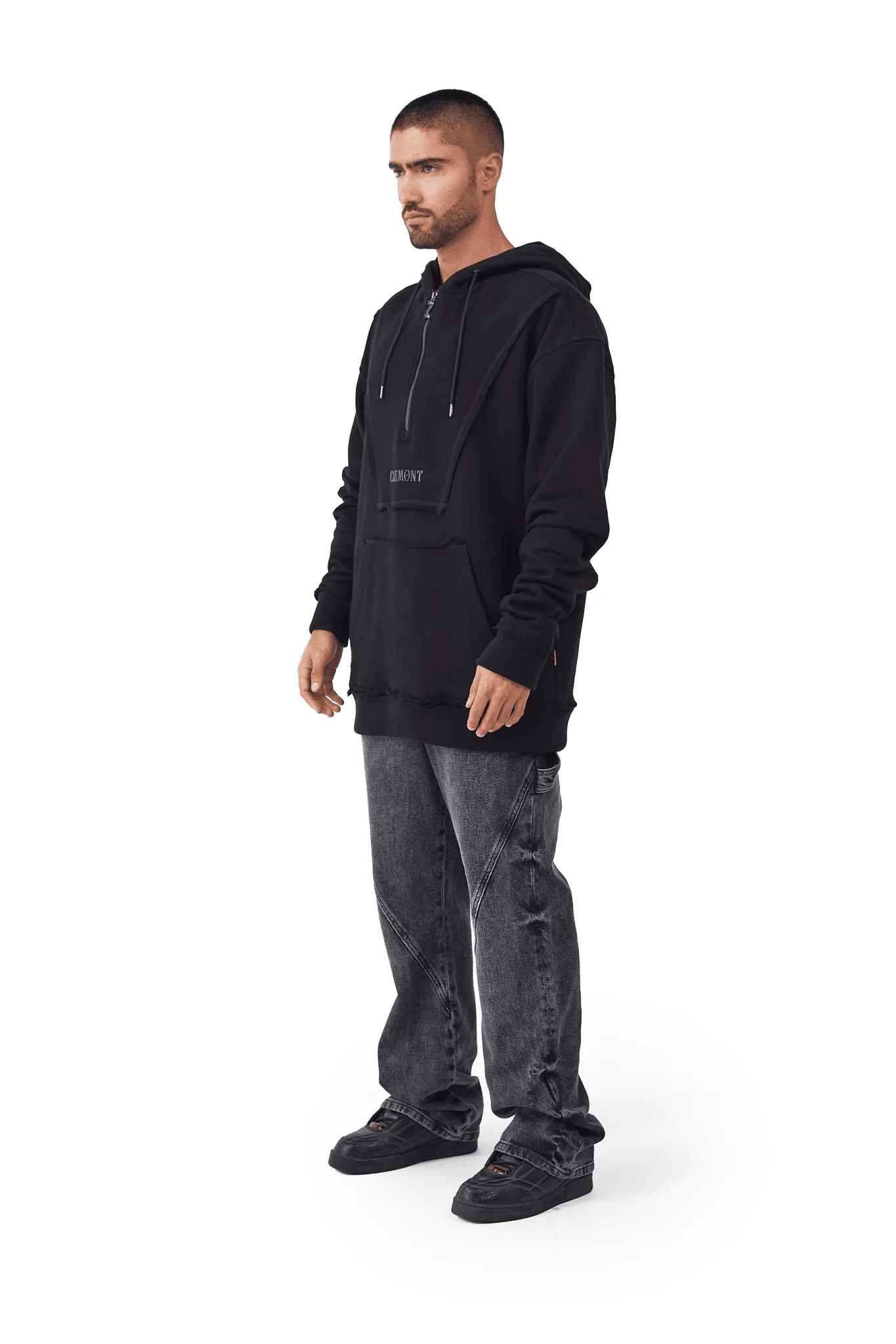 HOODIE OVERSIZED HOMBRE NERO NEGRO CLEMONT - Image 5