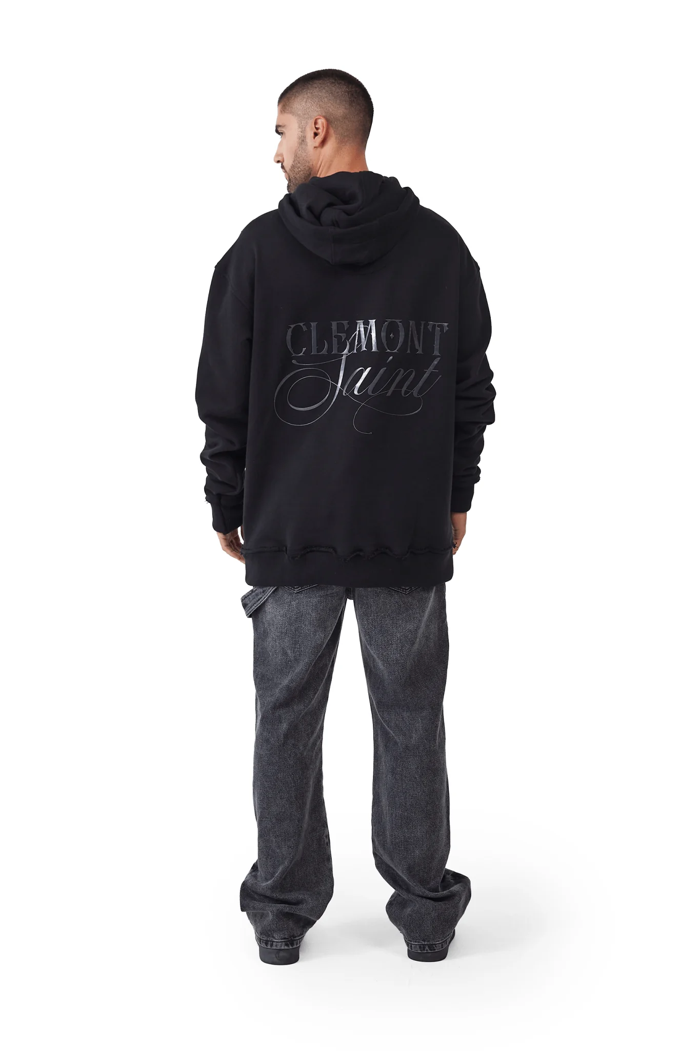 HOODIE OVERSIZED HOMBRE NERO NEGRO CLEMONT - Image 6