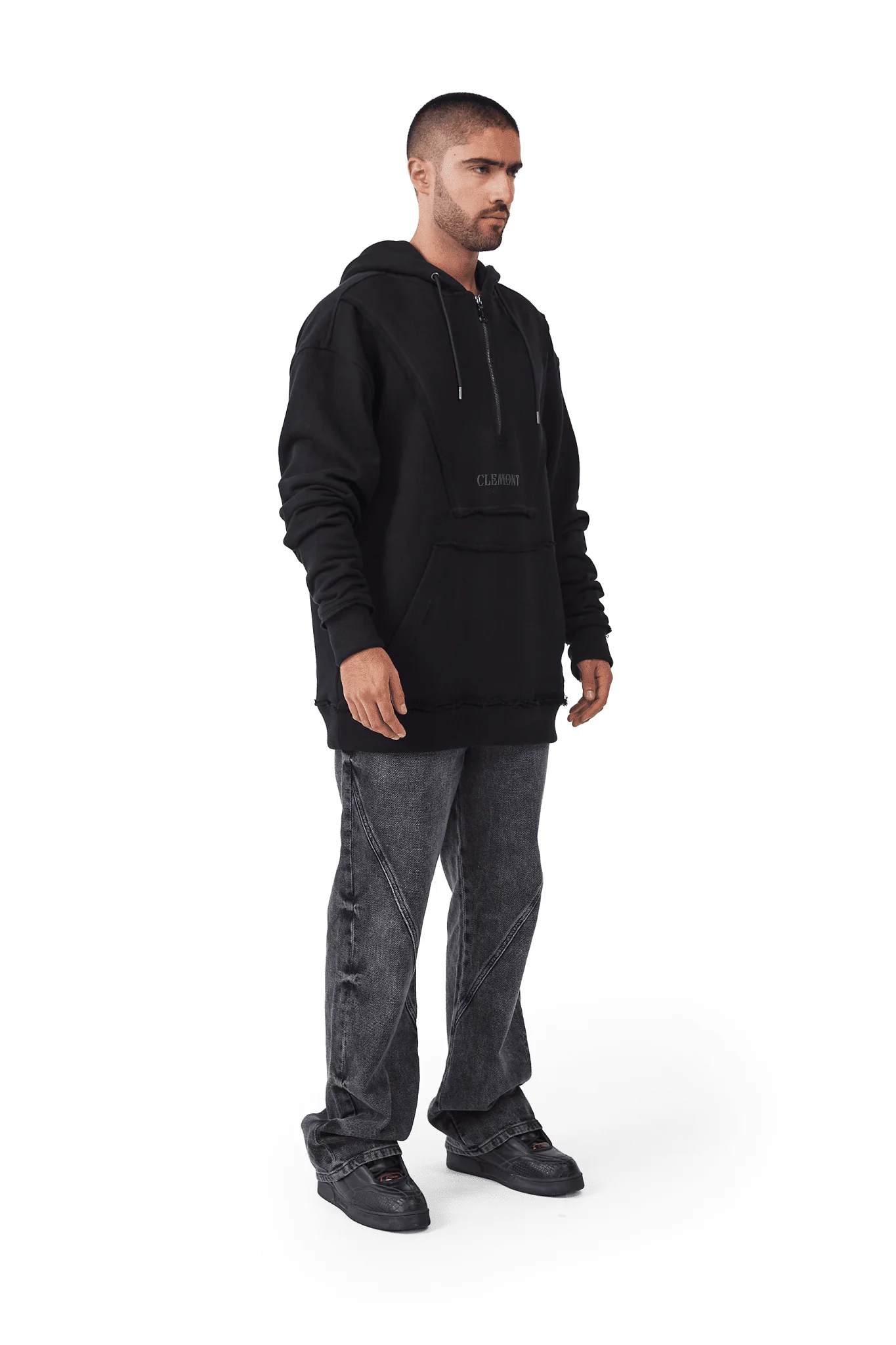 HOODIE OVERSIZED HOMBRE NERO NEGRO CLEMONT - Image 7