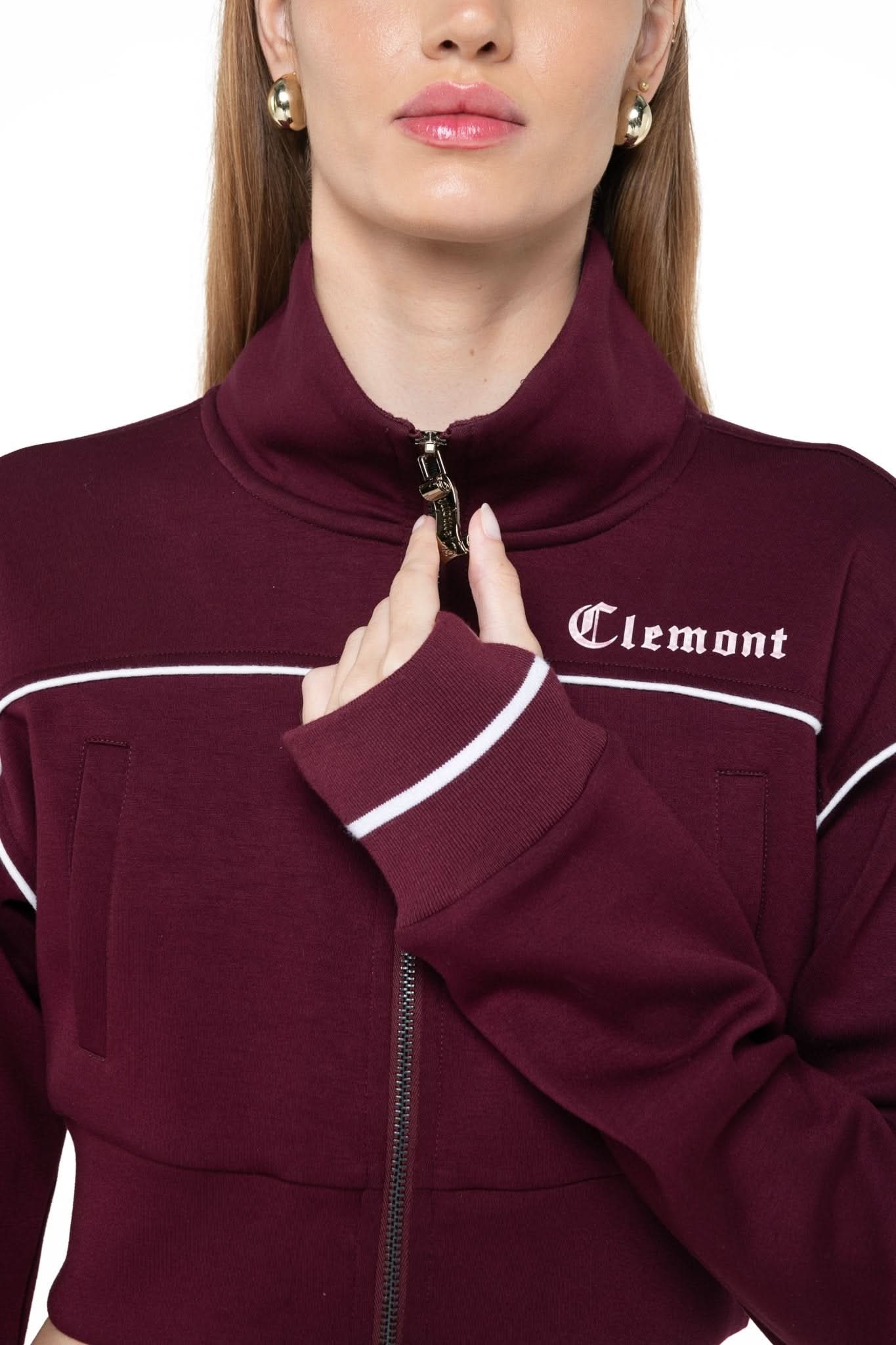 SWEATER CROPPED MUJER BREZZA VINOTINTO/CREMA CLEMONT - Image 3