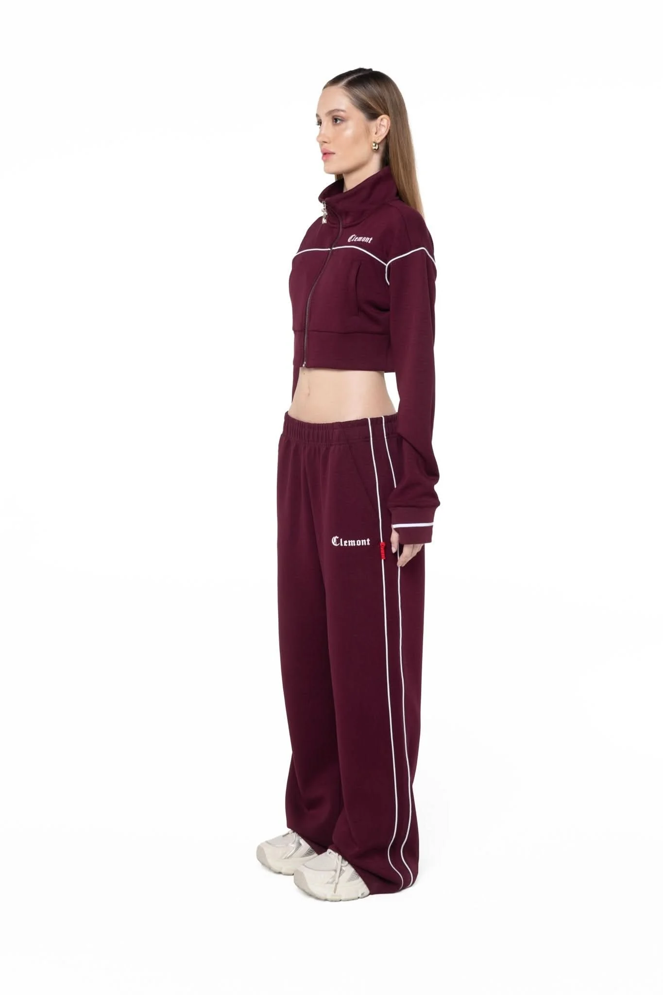 SWEATER CROPPED MUJER BREZZA VINOTINTO/CREMA CLEMONT - Image 5