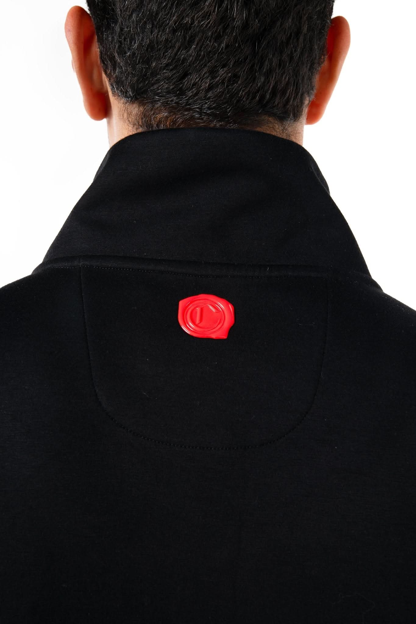 SWEATER MOCK NECK MASCULINO TRACCIA NEGRO CREMA - Image 3
