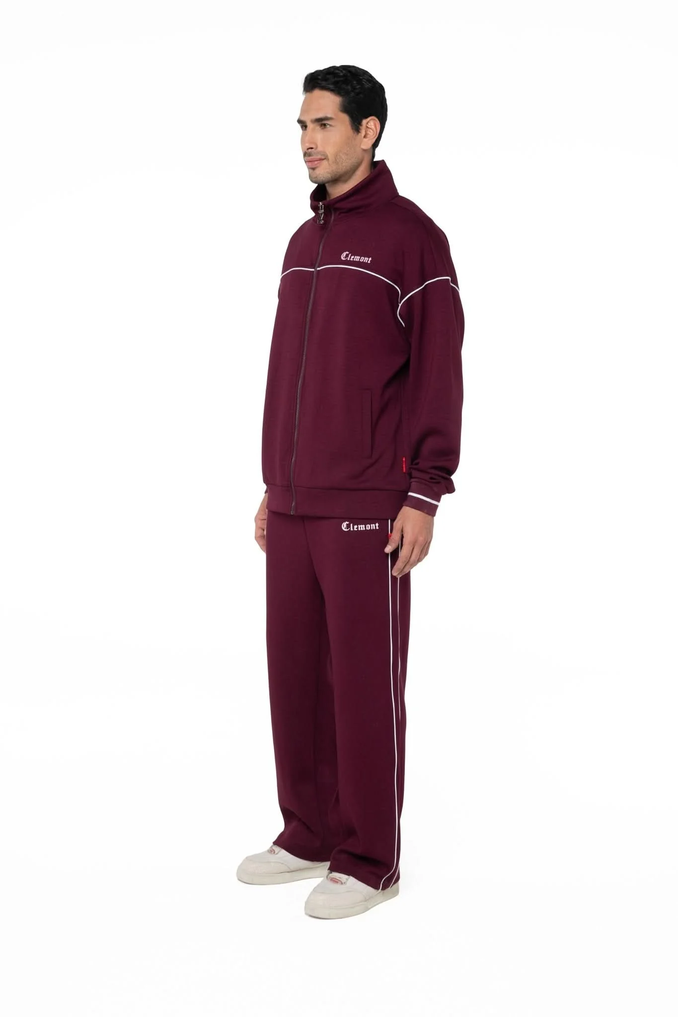 SWEATER MOCK NECK MASCULINO TRACCIA VINOTINTO/CREMA CLEMONT - Image 4