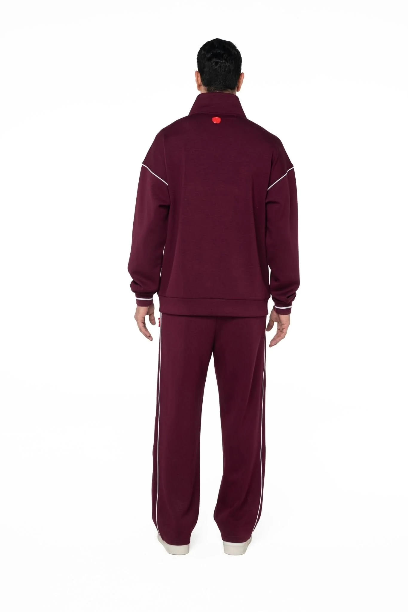 SWEATER MOCK NECK MASCULINO TRACCIA VINOTINTO/CREMA CLEMONT - Image 5